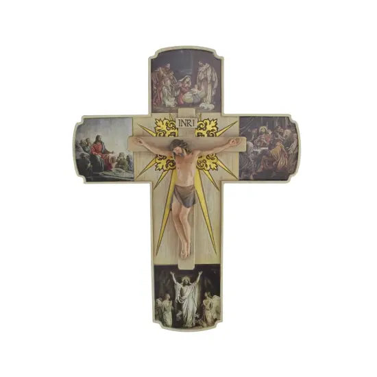 Roman Joseph's Studio Life of Christ Crucifix Wall Cross - 12" Brown {1}