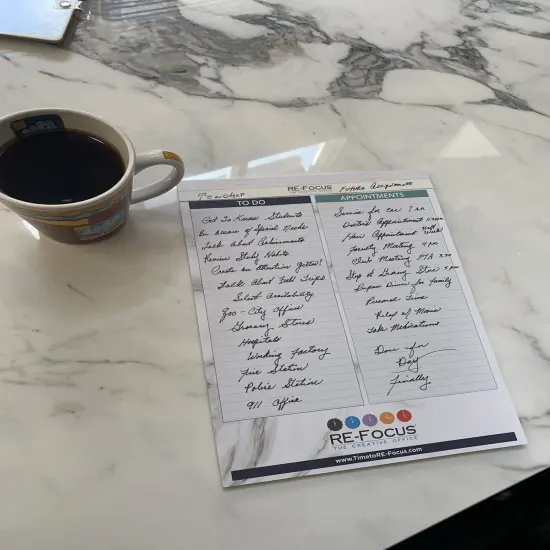 RE-FOCUS THE CREATIVE OFFICE, Professional To do and Appointment list pad, Legal size, 2 pack, 30 sheets each Blue {4}