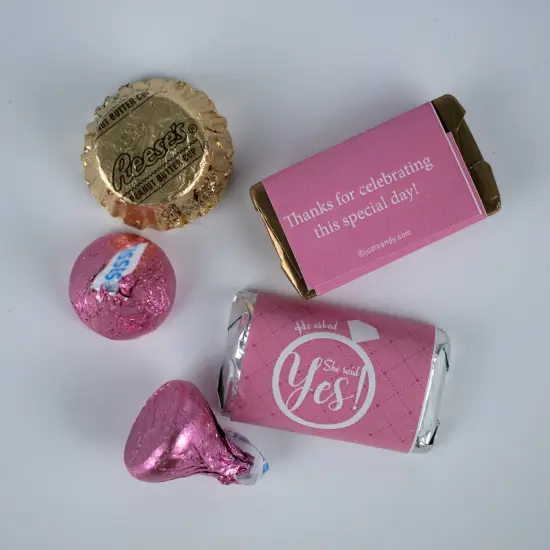 105 pcs Bridal Shower Candy Hershey's Chocolate Mix (1.75 lb) - Pink - By Just Candy {3}