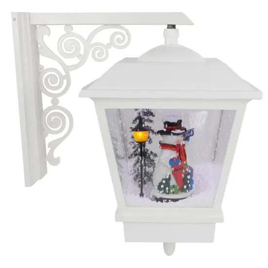 Northlight LED Lighted Musical Snowman Christmas Street Lamp Decoration - 17.75" White {1}