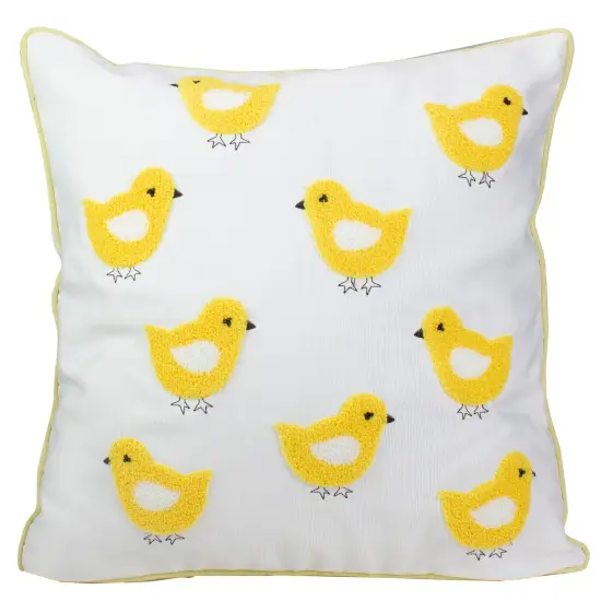 C&F Home 16" Ivory and Yellow Polyester Throw Pillow with Chicks {1}