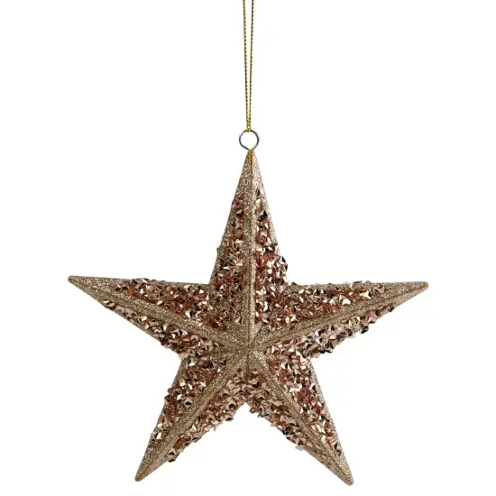Northlight Star Shaped Glitter Sequin Christmas Ornament - 5.5" - Rose Gold {3}