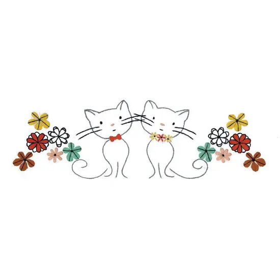 Tobin Stamped For Embroidery Pillowcase Pair 20"X30"-Retro Cats {3}