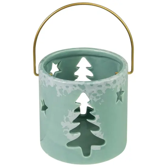 Northlight 3.75" Green Christmas Tree Cut Out Tea Light Candle Holder {1}
