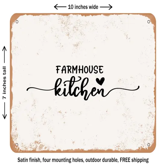 DECORATIVE METAL SIGN - Farmhouse Kitchen - Vintage Rusty Look {1}