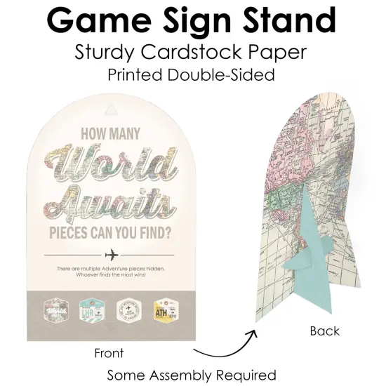 Big Dot of Happiness World Awaits - Travel Themed Party Scavenger Hunt - 1 Stand and 48 Game Pieces - Hide and Find Game {7}