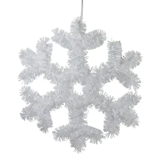 Northlight Tinsel Snowflake Christmas Window Decoration - 13.5" White {1}