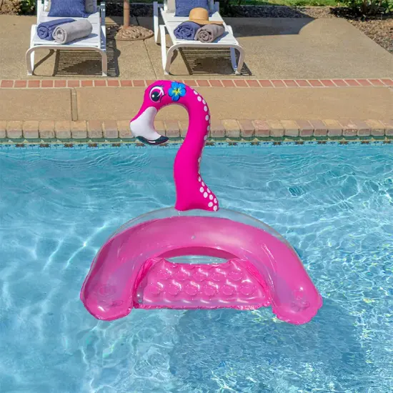 Swim Central 60" Inflatable Flamingo Swimming Pool Sling Chair Pool Float Pink {3}