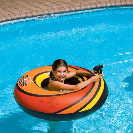 Swim Central 42" Orange and Black Inflatable Power Blaster Swimming Pool Inner Tube {1}