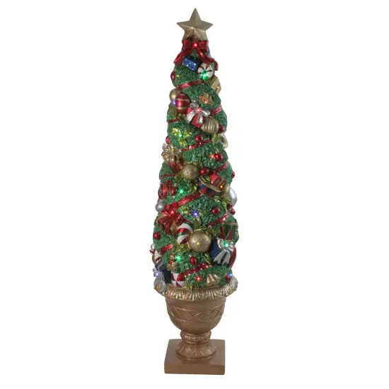 Northlight 5' Prelit Fiber Optic LED Topiary Outdoor Artificial Christmas Tree Green {3}