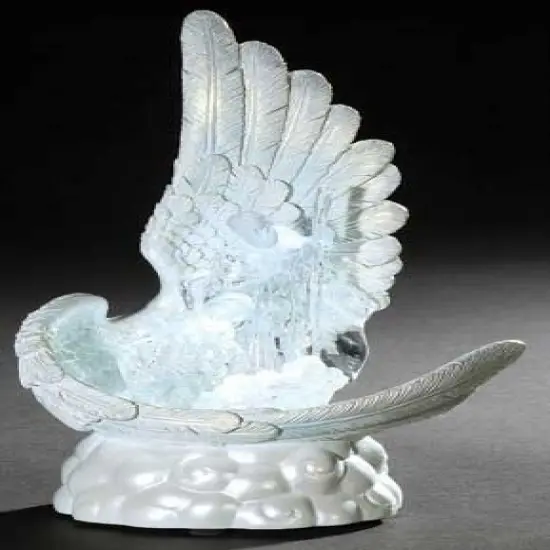 Roman 9.75" Clear and White Holy Family in Angel Wing Christmas Figurine {1}