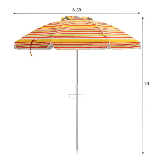 Costway 6.5FT Patio Beach Umbrella Sun Shade Tilt Carry Bag {9}
