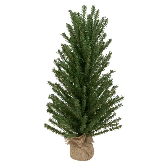 Northlight Traditional Scottsdale Mini Pine Artificial Christmas Tree with Burlap - 24" - Unlit Green {3}
