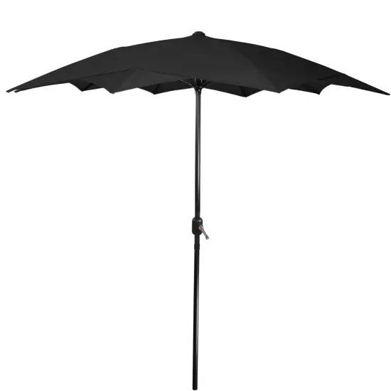 Northlight 8.5ft Outdoor Patio Lotus Umbrella with Hand Crank, Black {1}