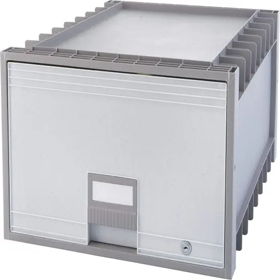 Plastic Archive Storage Box, Legal Size, 24-Inch Drawer, Gray {1}