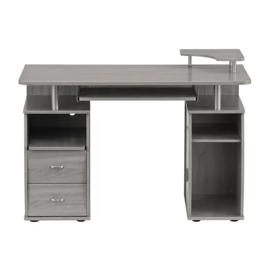 Techni Office Solutions 47.25" Gray Unique Techni Mobili Complete Workstation Computer Desk with Storage {3}