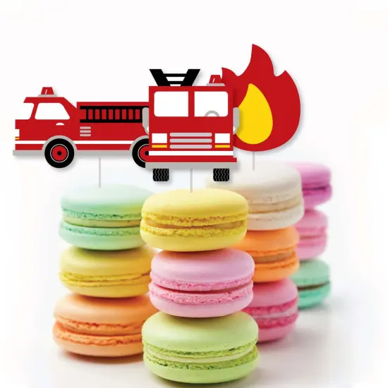 Big Dot of Happiness Fired Up Fire Truck - DIY Shaped Firefighter Firetruck Baby Shower or Birthday Party Cut-Outs - 24 Count {4}