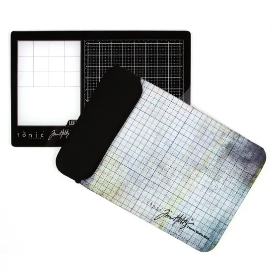 Tim Holtz Travel Glass Media Mat 10.25"X15.5"-Left-Handed {3}