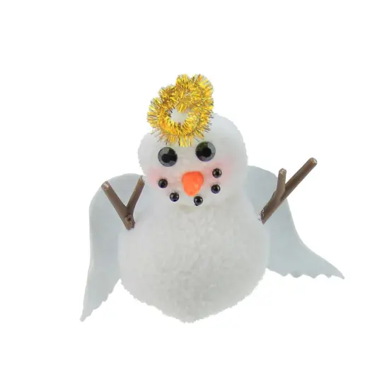 Roman 5" White and Gold Angel Snowman with Halo Christmas Ornament {1}