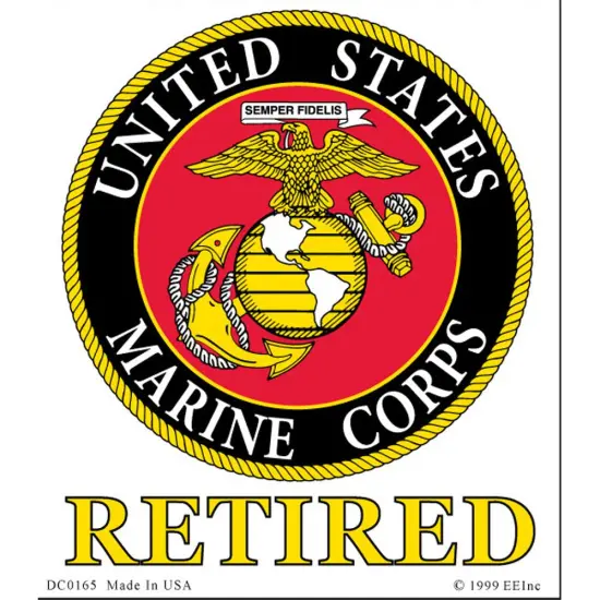 United States Marine Corps Logo Semper Fi Retired Sticker 3.25" {1}