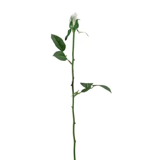 Allstate Single Long Stem Rose Bud Artificial Floral Spray - 23" - Cream Ivory {4}