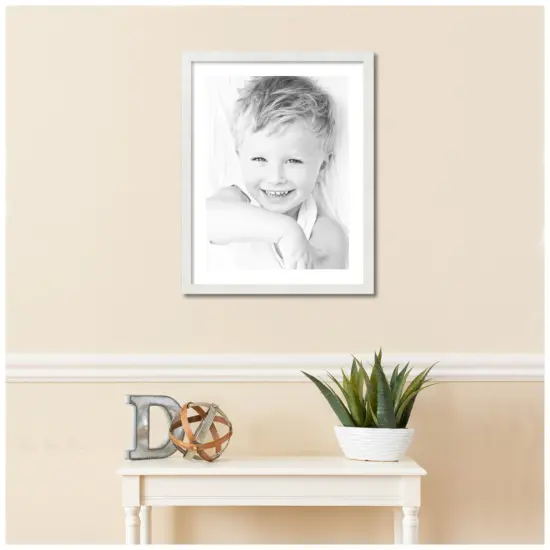 ArtToFrames 21x27" Matted Picture Frame with 17x23" Single Mat Photo Opening Framed in 1.25" White and 2" Mat (FWM-3966-21x27) {2}
