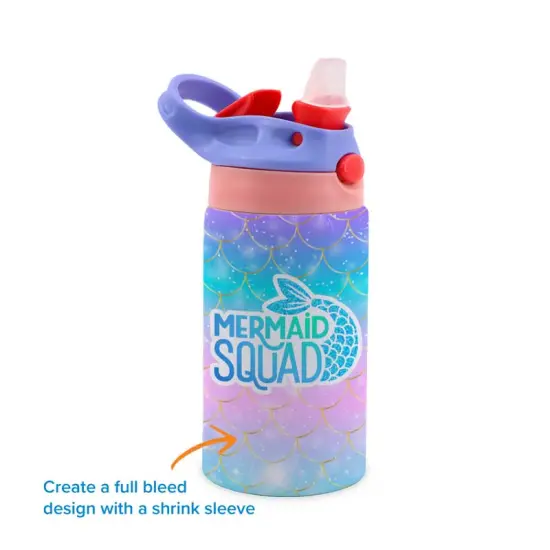 12oz Straight Stainless Steel Kids Water Bottle with Straw {2}