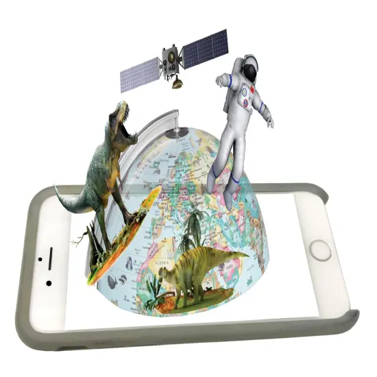 Day/Night 12" Diameter Illuminated Kids World Globe With Augmented Reality {4}