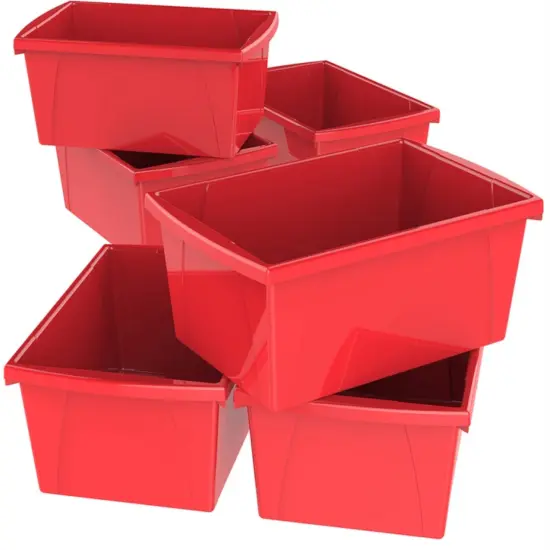 5.5 Gallon (21L) Classroom Storage Bin, Red (Case of 6) {1}