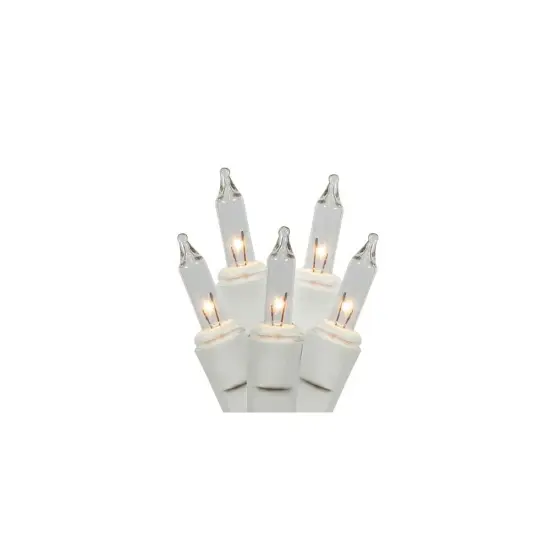 Hofert Everglow Chasing Mini Christmas Lights - Clear -37.9' White Wire - 140ct {3}