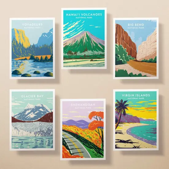 National Park Greeting Cards | USA Park Post Cards | Parks Souvenir Cards | Big Bend Post Card | National Parks Set | Virgin Islands Postcard {6}