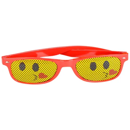 Red Framed Kissing Emoticon Emoji Novelty Glasses Costume Accessory {1}