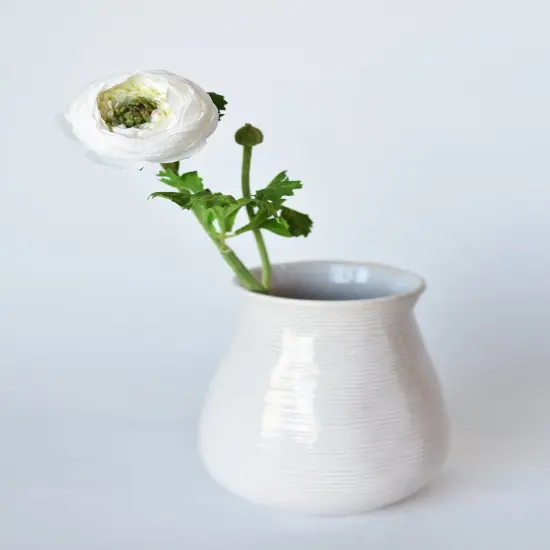 13" Faux White Ranunculus Stem {4}