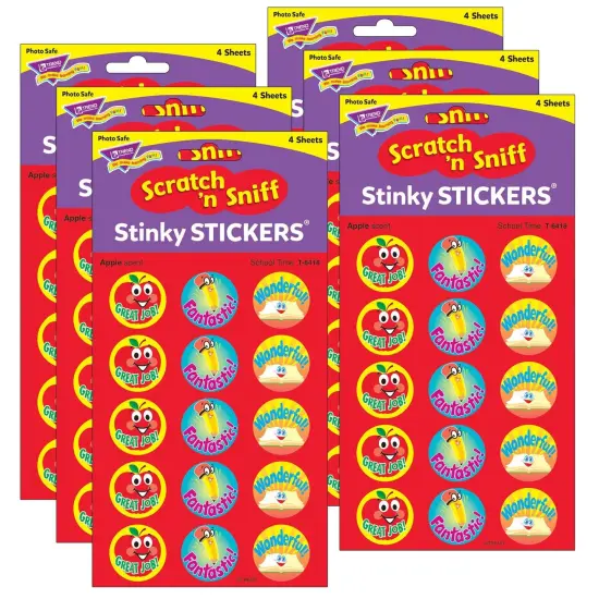 School Time/Apple Stinky Stickers&reg;, 60 Per Pack, 6 Packs {1}