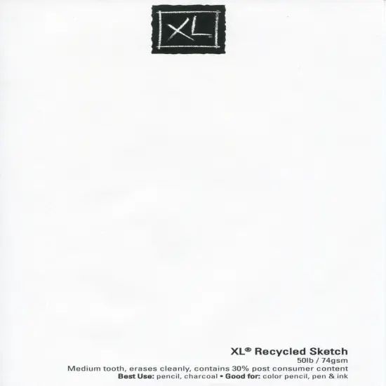 Canson XL Recycled Side Spiral Sketch Paper Pad 9"X12"-100 Sheets {3}