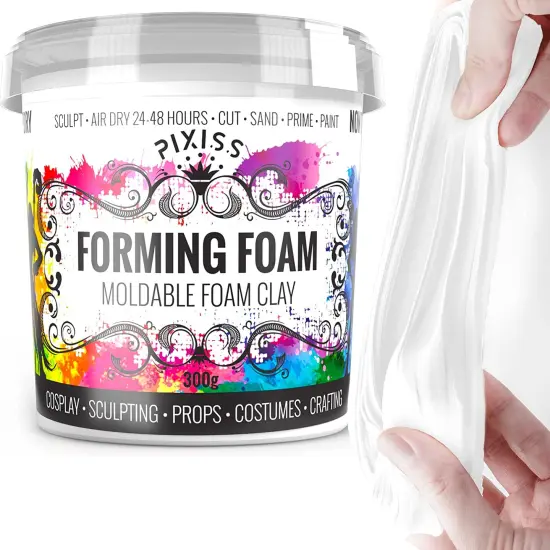 Pixiss Foam Clay Air Dry Modeling Clay 300 Gram White - Moldable Cosplay Soft Clay {1}