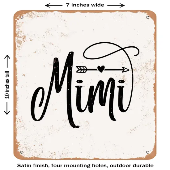 DECORATIVE METAL SIGN - Mimi - Vintage Rusty Look {1}