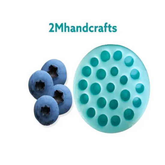 22pc Blueberry Silicone Mold | Realistic Food Shape Mold For Soap Embeds | Candle Embeds | Wax Melts Silicone Mold {1}