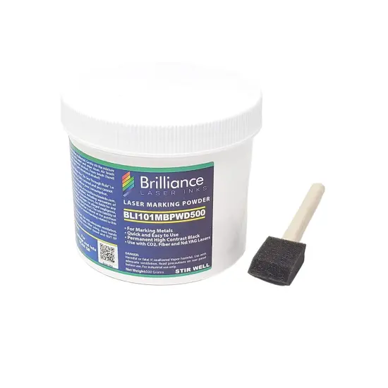 Laser Marking Powder-Metals Marking - CO2 Laser - Fiber Laser - YAG, 100% Guarantee, Durable, Permanent, High Contrast, Brilliance Laser Inks - BLI101MBPWD - 500 Grams(Foam Brush Included) {4}