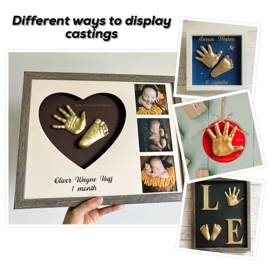 Sweet Memories baby hands and feet casting kit for babies 0-9 months old, makes 2-8 casts Gold {6}