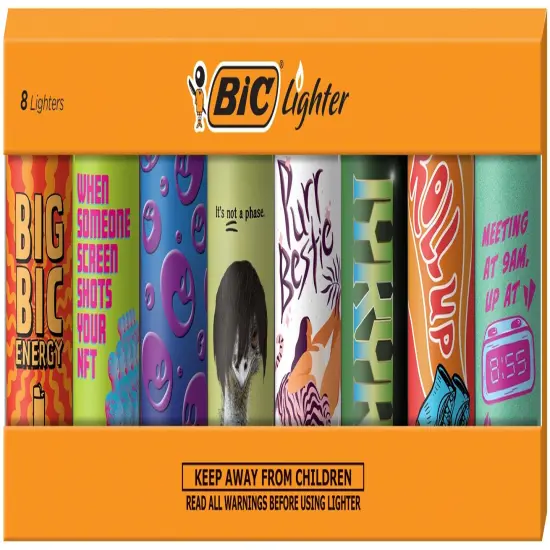 BIC Special Edition Rotating Trends Series Lighters, Set of 8 Lighters {2}