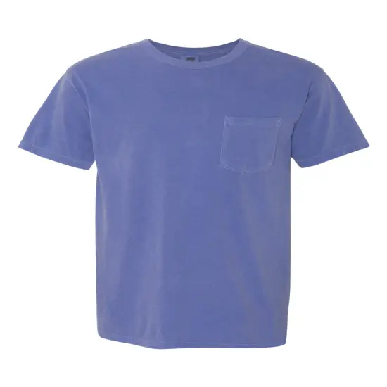 Comfort Colors&reg; Garment-Dyed Heavyweight Pocket Crewneck Short Sleeve T-Shirt Periwinkle {2}