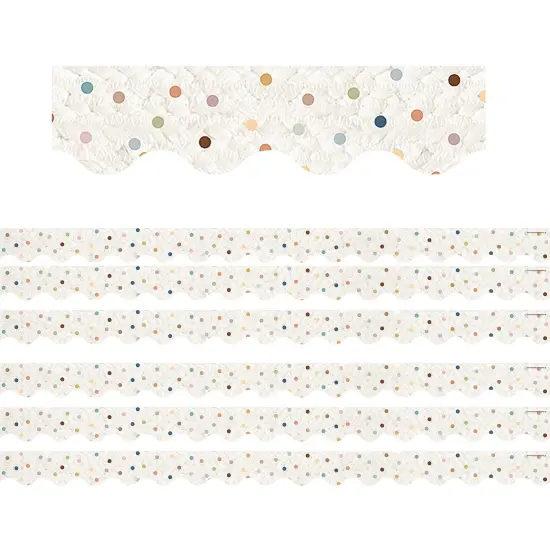 Everyone is Welcome Dots Scalloped Border Trim, 35 Feet Per Pack, 6 Packs {1}