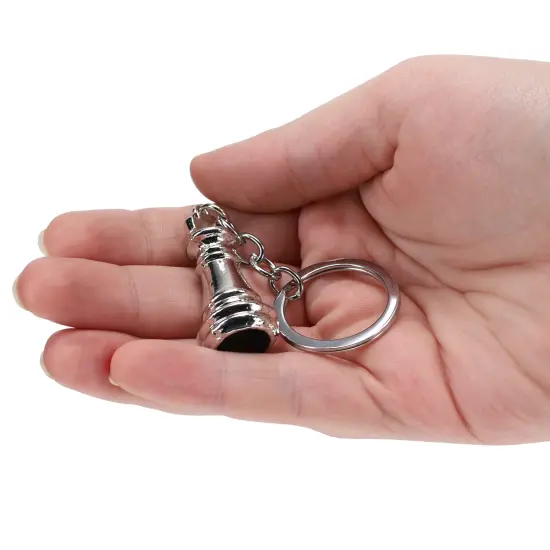 WE Games Metal Chess Piece Keychain - Silver King {3}