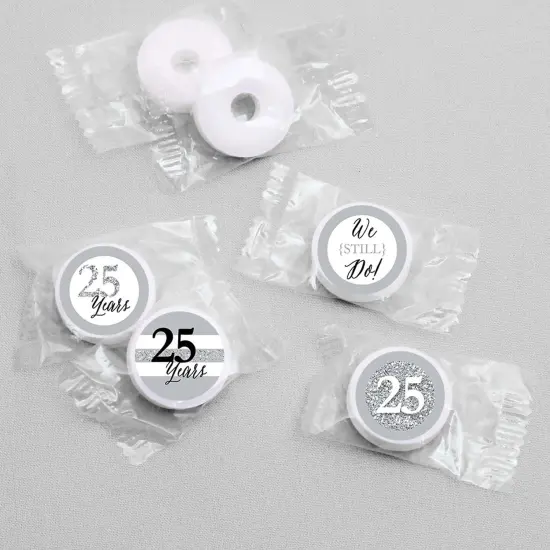 Big Dot of Happiness We Still Do - 25th Wedding Anniversary - Party Round Candy Sticker Favors - Labels Fits Chocolate Candy (1 sheet of 108) {4}