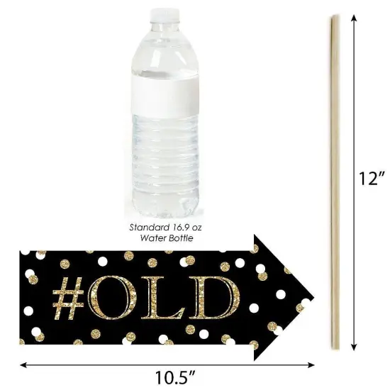 Big Dot of Happiness Funny Adult 80th Birthday - Gold - Birthday Party Photo Booth Props Kit - 10 Piece {4}