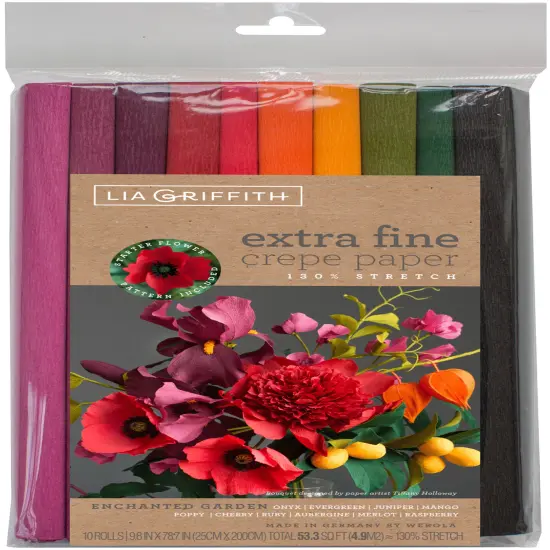 Lia Griffith Extra Fine Crepe Paper 10/Pkg-Enchanted Garden {1}