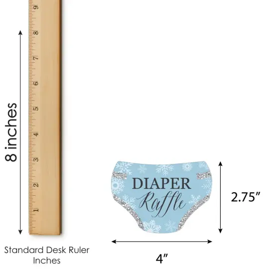 Big Dot of Happiness Winter Wonderland - Diaper Shaped Raffle Ticket Inserts - Snowflake Baby Shower Activities - Diaper Raffle Game - Set of 24 {4}