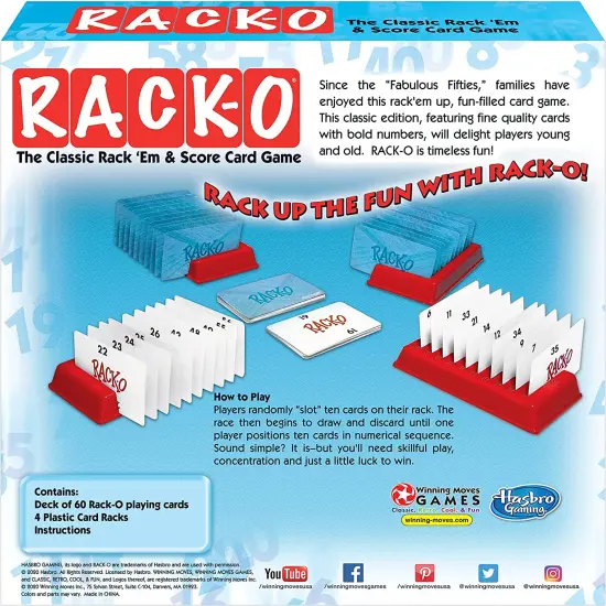 Winning Moves RACK-O Retro Rack Em and Score Card Game 2 to 4 Player {5}