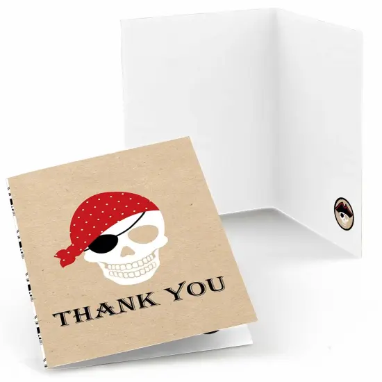Big Dot of Happiness Beware of Pirates - Pirate Birthday Party Thank You Cards (8 count) {1}